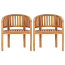 Banana Chairs 2 pcs Solid Teak Wood