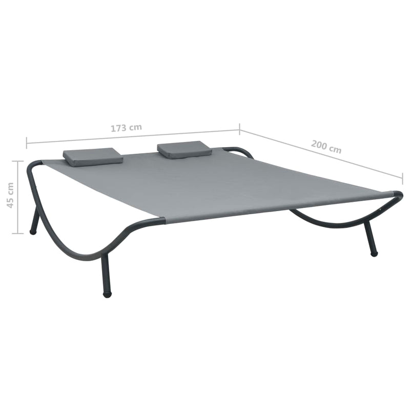 Outdoor Lounge Bed Fabric Anthracite