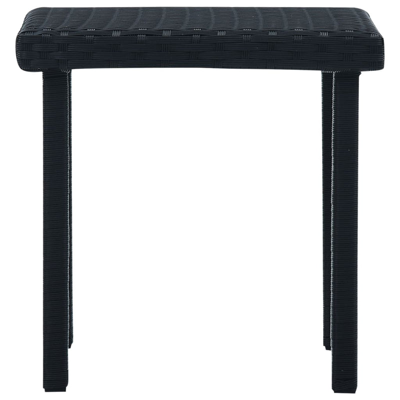 Garden Tea Table Black 40x40x40 cm Poly Rattan