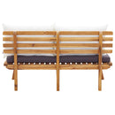 Garden Bench with Cushions 115 cm Solid Acacia Wood