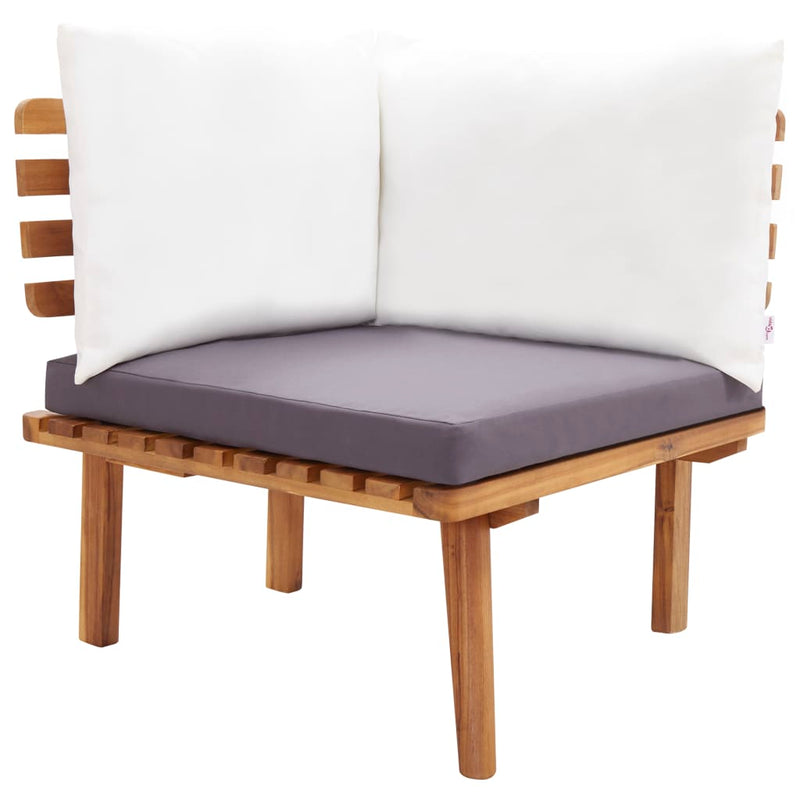 Garden Corner Sofa with Cushions Solid Acacia Wood