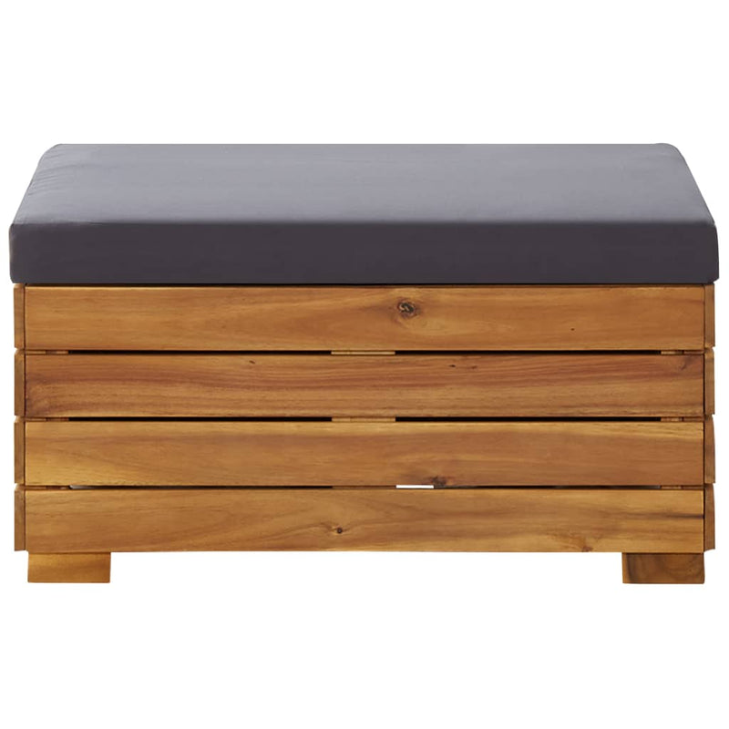 Sectional Footrest 1 pc with Cushion Solid Acacia Wood