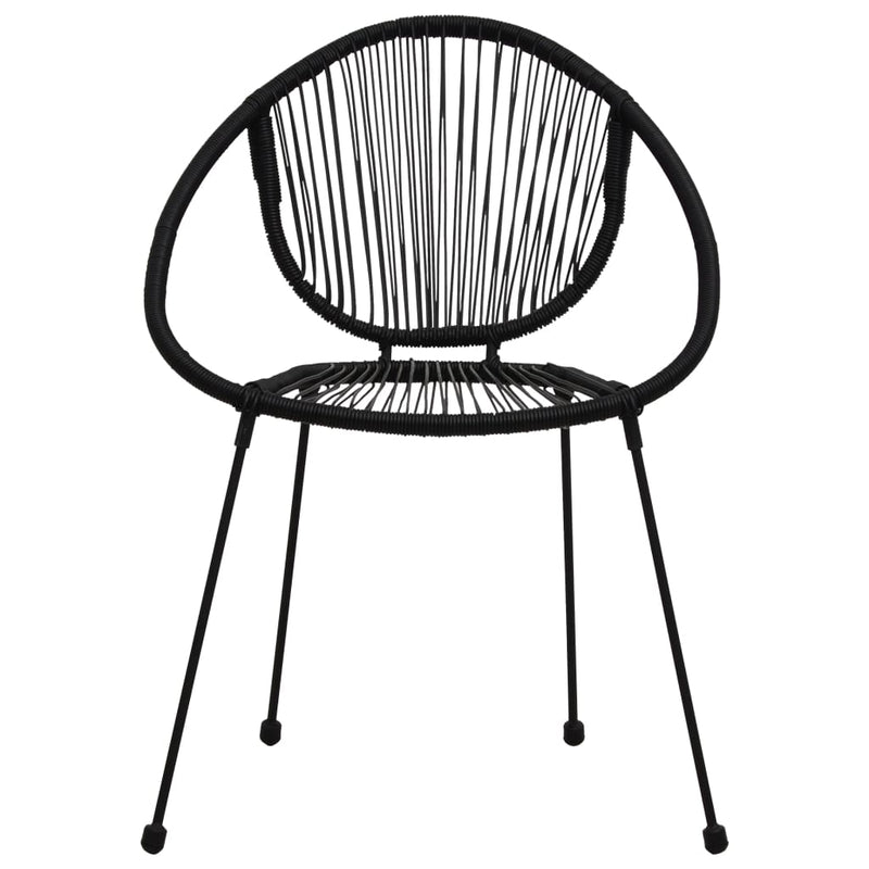 Garden Chairs 2 pcs PVC Rattan Black