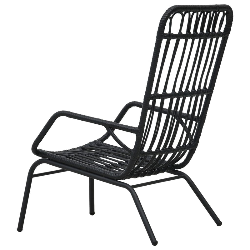 Garden Chair Poly Rattan Black