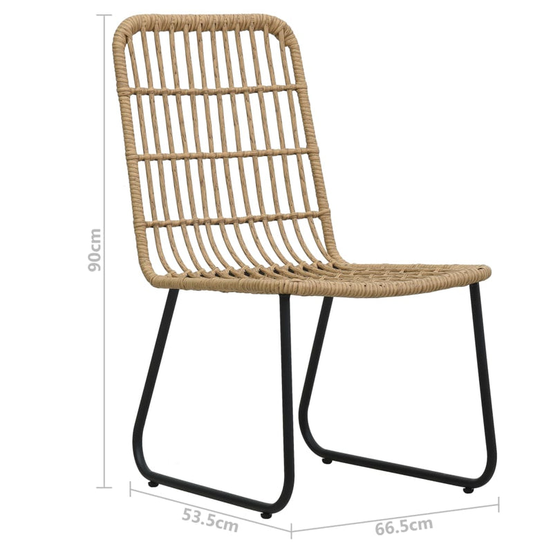 Garden Chairs 2 pcs Poly Rattan Oak