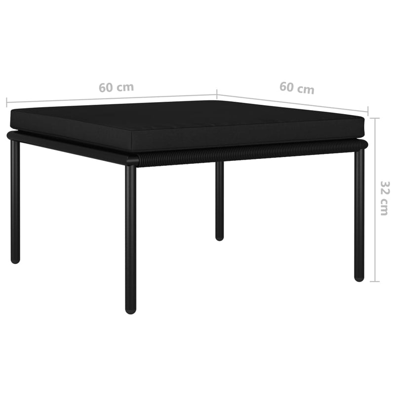 3 Piece Garden Lounge Set with Cushions Black PVC