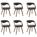 Dining Chairs 6 pcs Dark Grey Bent Wood and Fabric