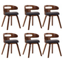 Dining Chairs 6 pcs Dark Grey Bent Wood and Fabric