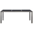 9 Piece Outdoor Dining Set Poly Rattan Grey