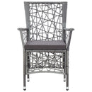 9 Piece Outdoor Dining Set Poly Rattan Grey