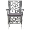 Outdoor Chairs 2 pcs with Cushions Poly Rattan Grey
