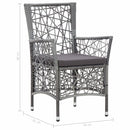 Outdoor Chairs 2 pcs with Cushions Poly Rattan Grey