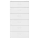 Sideboard with 6 Drawers White 50x34x96 cm Chipboard