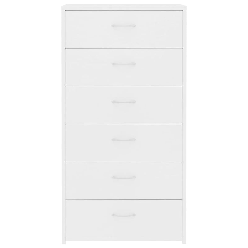 Sideboard with 6 Drawers White 50x34x96 cm Chipboard