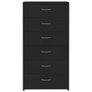 Sideboard with 6 Drawers Black 50x34x96 cm Chipboard