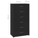 Sideboard with 6 Drawers Black 50x34x96 cm Chipboard