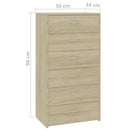 Sideboard with 6 Drawers Sonoma Oak 50x34x96 cm Chipboard