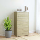 Sideboard with 6 Drawers Sonoma Oak 50x34x96 cm Chipboard