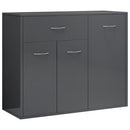 Sideboard High Gloss Grey 88x30x70 cm Chipboard