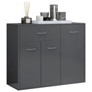 Sideboard High Gloss Grey 88x30x70 cm Chipboard