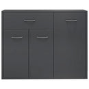 Sideboard High Gloss Grey 88x30x70 cm Chipboard