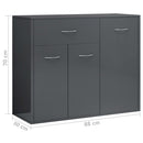 Sideboard High Gloss Grey 88x30x70 cm Chipboard