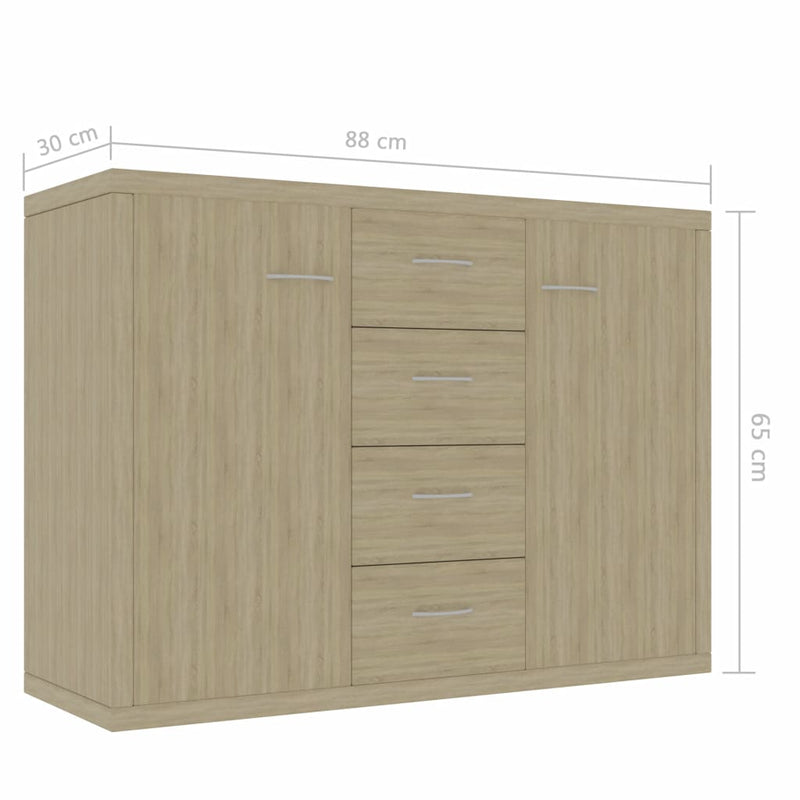 Sideboard Sonoma Oak 88x30x65 cm Chipboard
