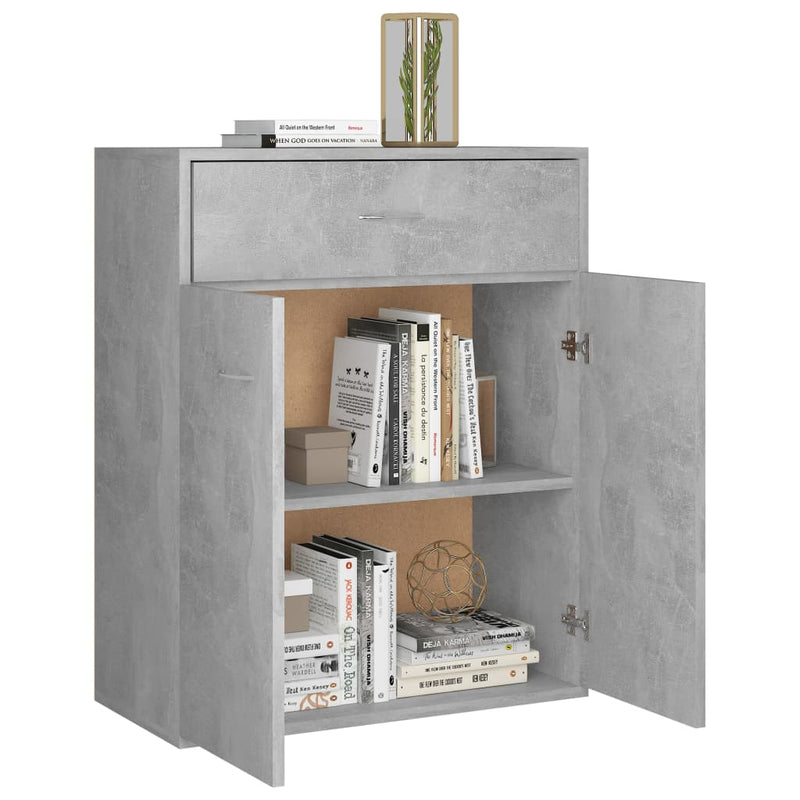 Sideboard Concrete Grey 60x30x75 cm Chipboard