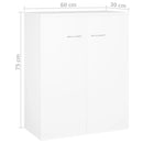 Sideboard White 60x30x75 cm Chipboard