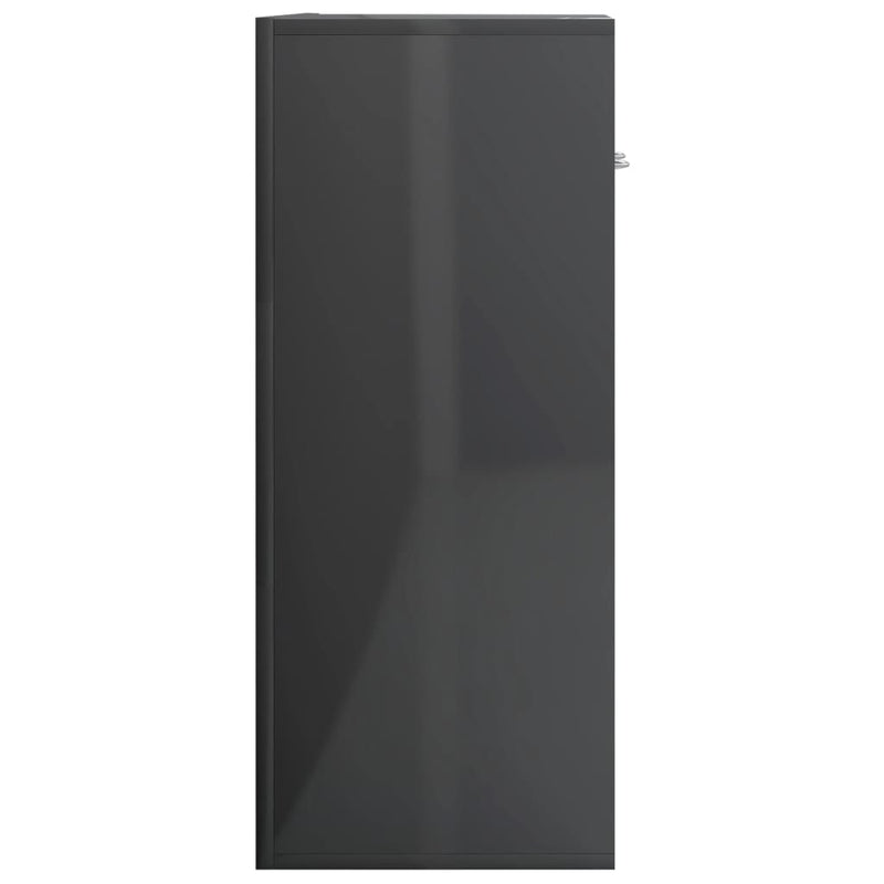 Sideboard High Gloss Grey 60x30x75 cm Chipboard