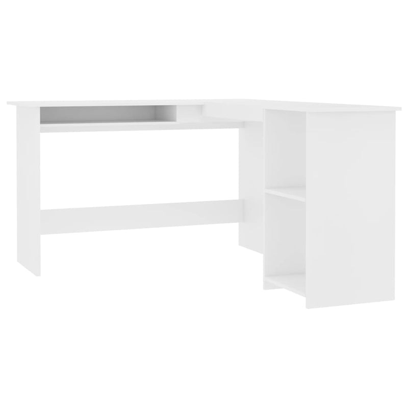 L-Shaped Corner Desk White 120x140x75 cm Chipboard