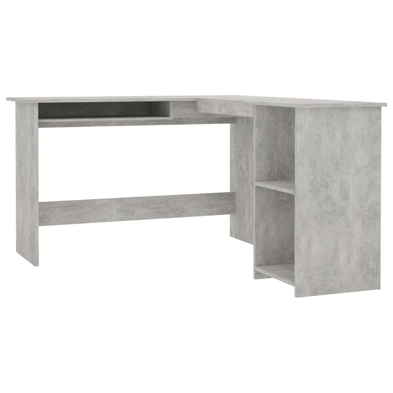 L-Shaped Corner Desk Concrete Grey 120x140x75 cm Chipboard