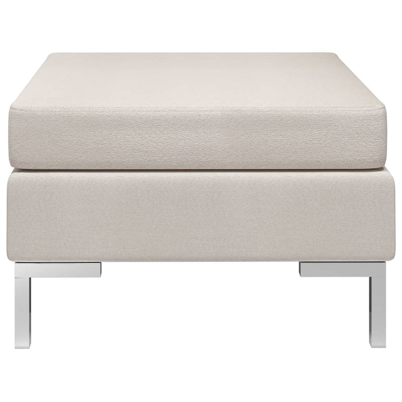 Sectional Footrest with Cushion Farbic Cream