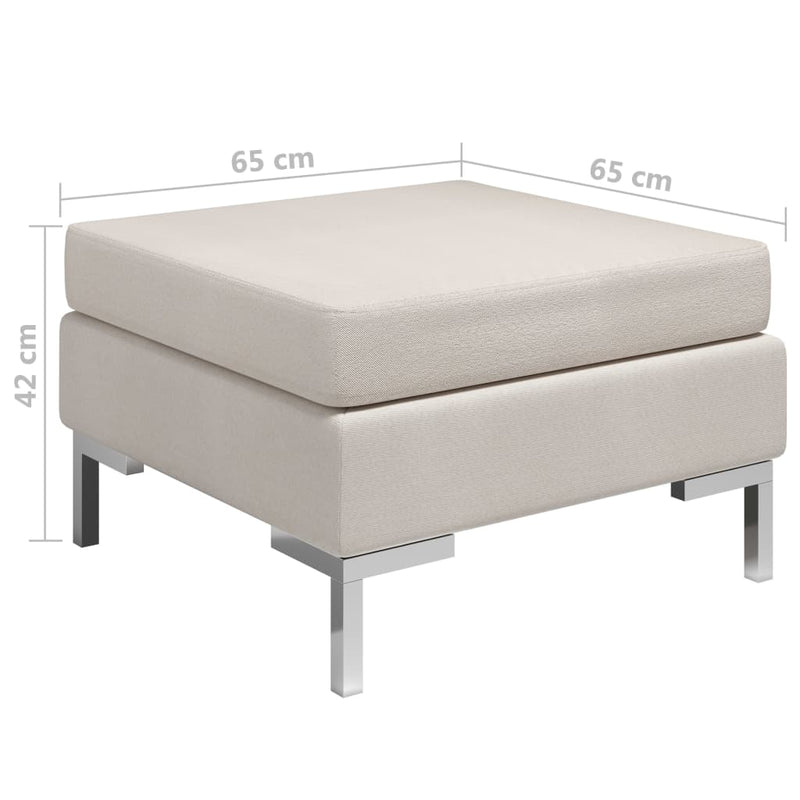 Sectional Footrest with Cushion Farbic Cream