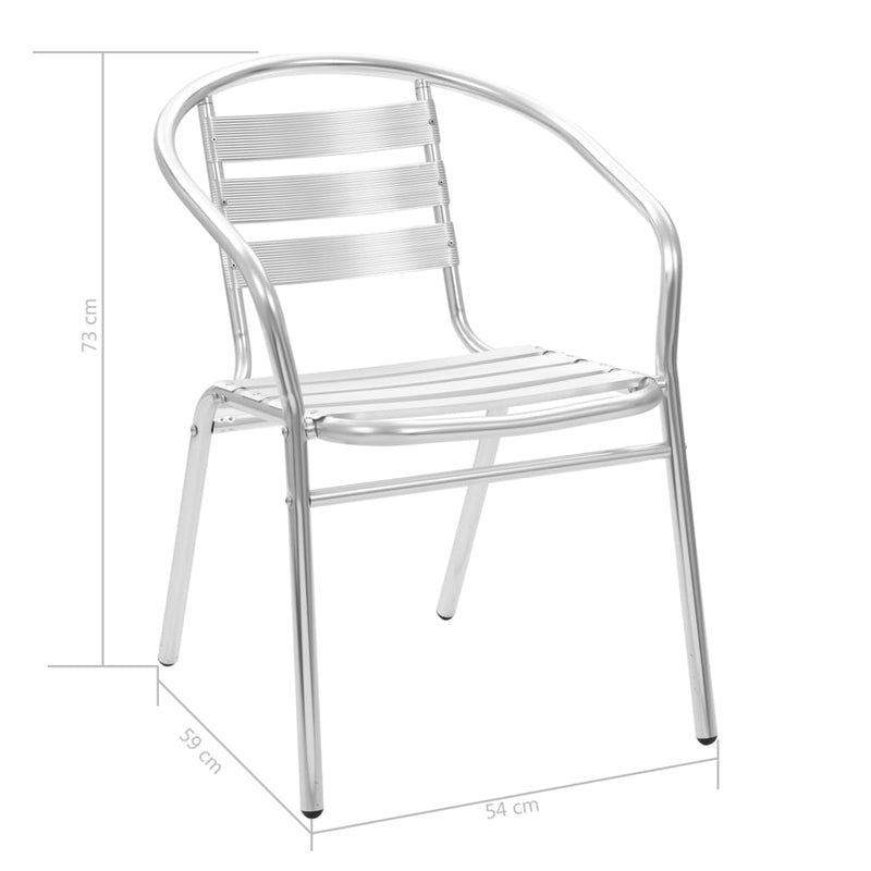 Stackable Outdoor Chairs 4 pcs Aluminium