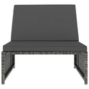 Sun Loungers 2 pcs with Table Poly Rattan Grey