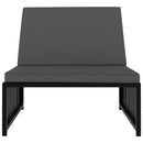 Sun Loungers 2 pcs with Table Poly Rattan Black