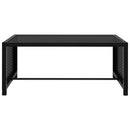 Sun Loungers 2 pcs with Table Poly Rattan Black