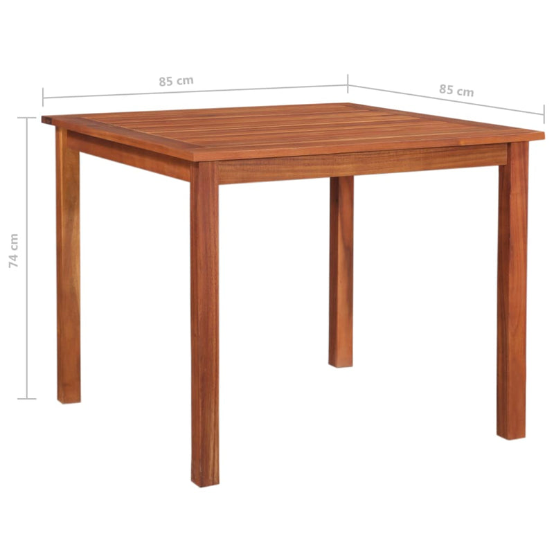 Garden Table 85x85x74 cm Solid Acacia Wood
