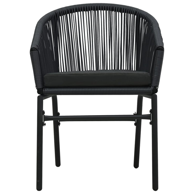 Garden Chairs 2 pcs Black PVC Rattan
