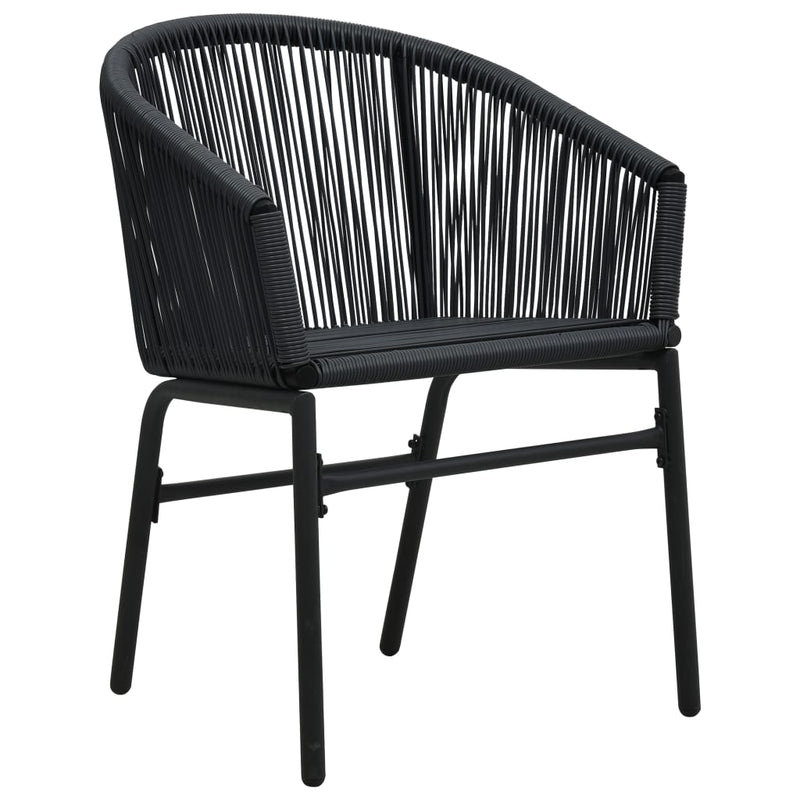 Garden Chairs 2 pcs Black PVC Rattan