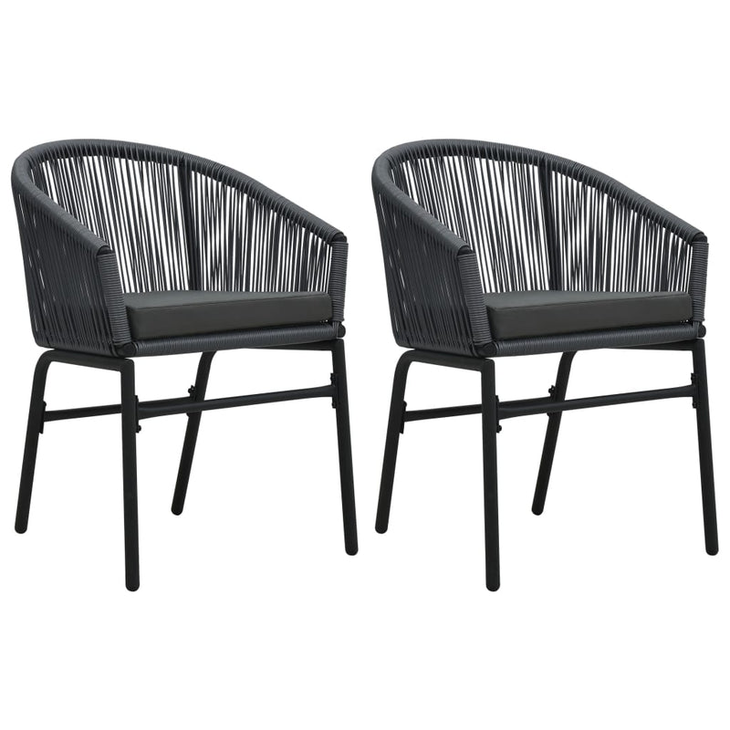 Garden Chairs 2 pcs Anthracite PVC Rattan