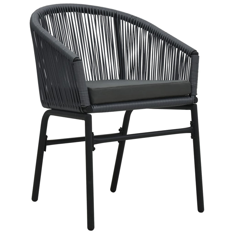 Garden Chairs 2 pcs Anthracite PVC Rattan