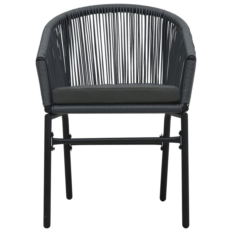 Garden Chairs 2 pcs Anthracite PVC Rattan