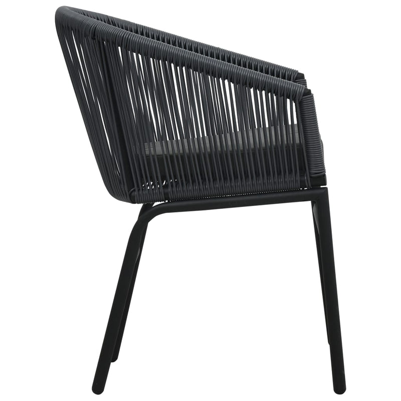 Garden Chairs 2 pcs Anthracite PVC Rattan