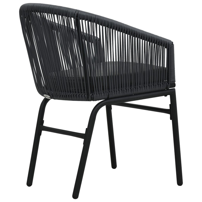 Garden Chairs 2 pcs Anthracite PVC Rattan