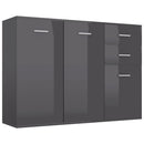 Sideboard High Gloss Grey 105x30x75 cm Chipboard