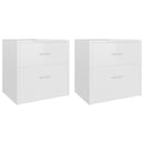 Bedside Cabinets 2 pcs High Gloss White 40x30x40 cm