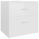 Bedside Cabinets 2 pcs High Gloss White 40x30x40 cm