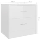 Bedside Cabinets 2 pcs High Gloss White 40x30x40 cm